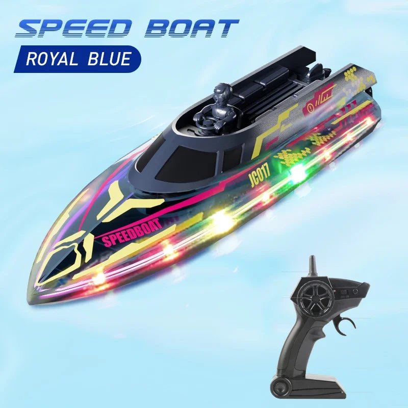 2.4G Remote Control Boat Children Toy Electric Stunt Speedboat with Lights High Speed RC Race Boat Yacht Electric Ship Water Toy
