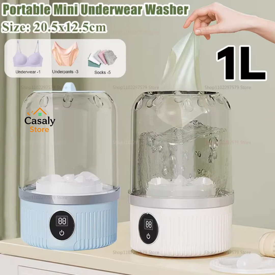 Portable Mini Washing Machine Compact Laundry Washer for Dorms Travel Camping Hotel Apartment Easy Clothes Cleaning with Handle