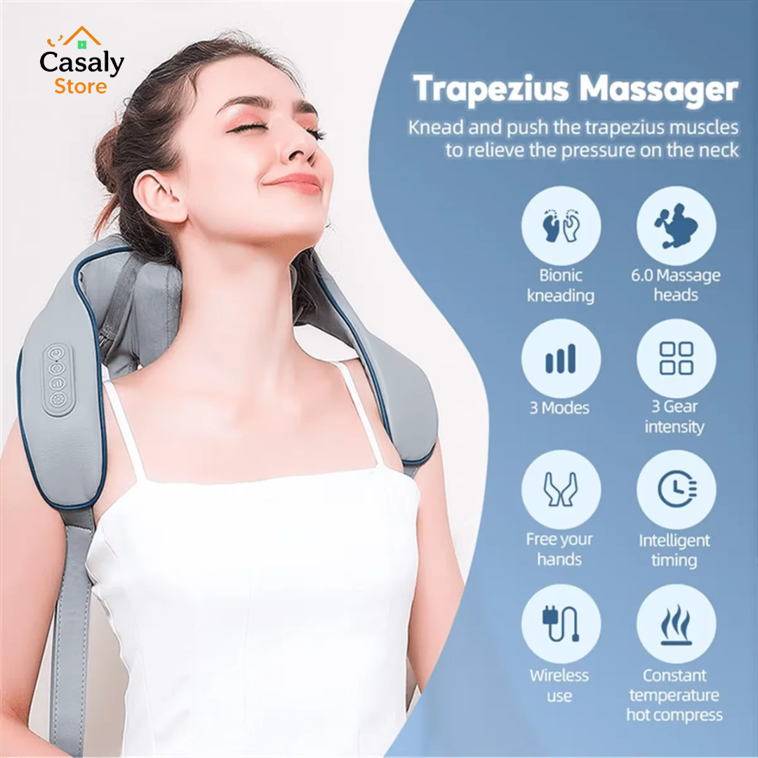 Relaxura: 3D Deep Tissue Kneading Electric Massage Pillow for Neck, Shoulder, Waist, and Legs – Great for Home and Office Relaxation
