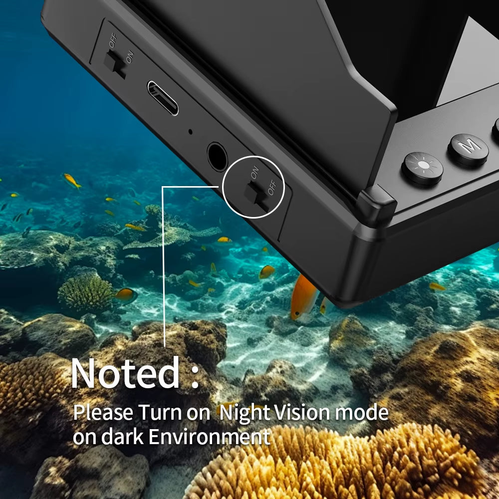 Portable Fish Depth Finder Water Handheld 1080P 4.3 Inch LCD Fish Finder Underwater 120° Fishing Camera with Night Vision