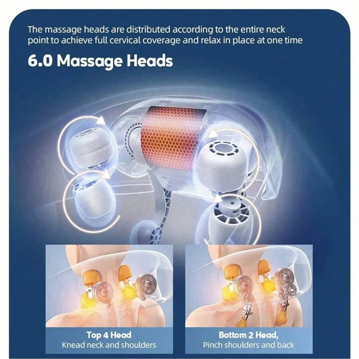 Electric Neck Massager, 3D Deep Tissue Kneading Massage Pillow for Neck, Shoulder, Waist, Legs, Ideal for Home, Office