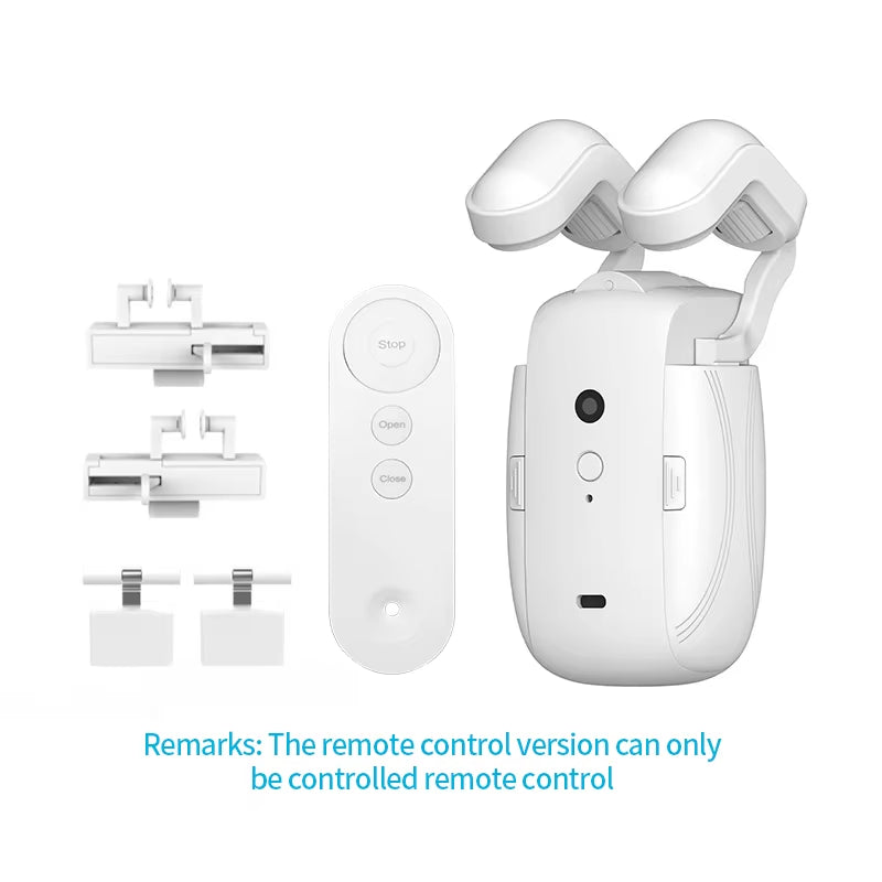 Smart Electric Curtain Robot Remote Control for Roman I Type U Type Curtains Track Work，Abs Material, Easy Installation