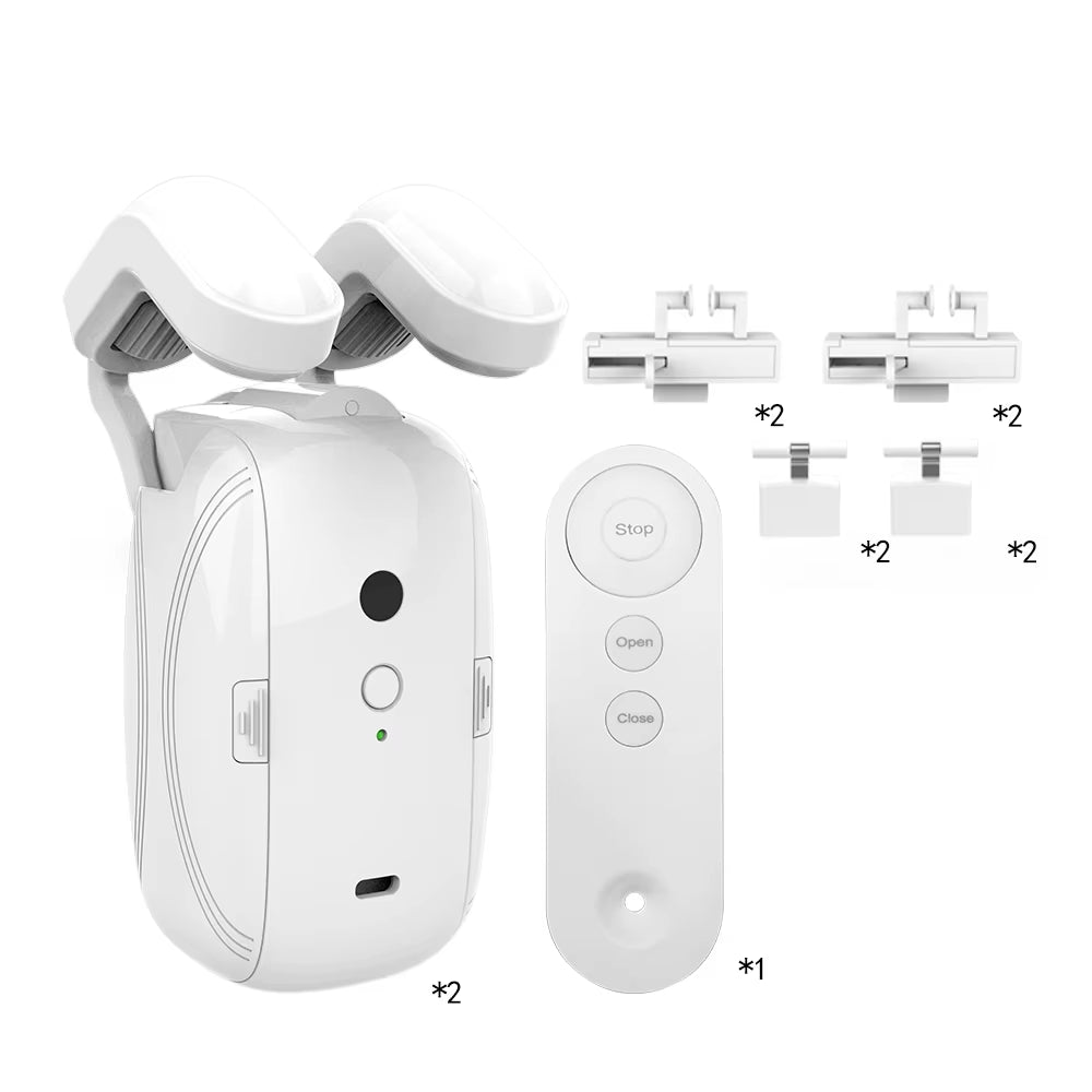 Smart Electric Curtain Robot Remote Control for Roman I Type U Type Curtains Track Work，Abs Material, Easy Installation