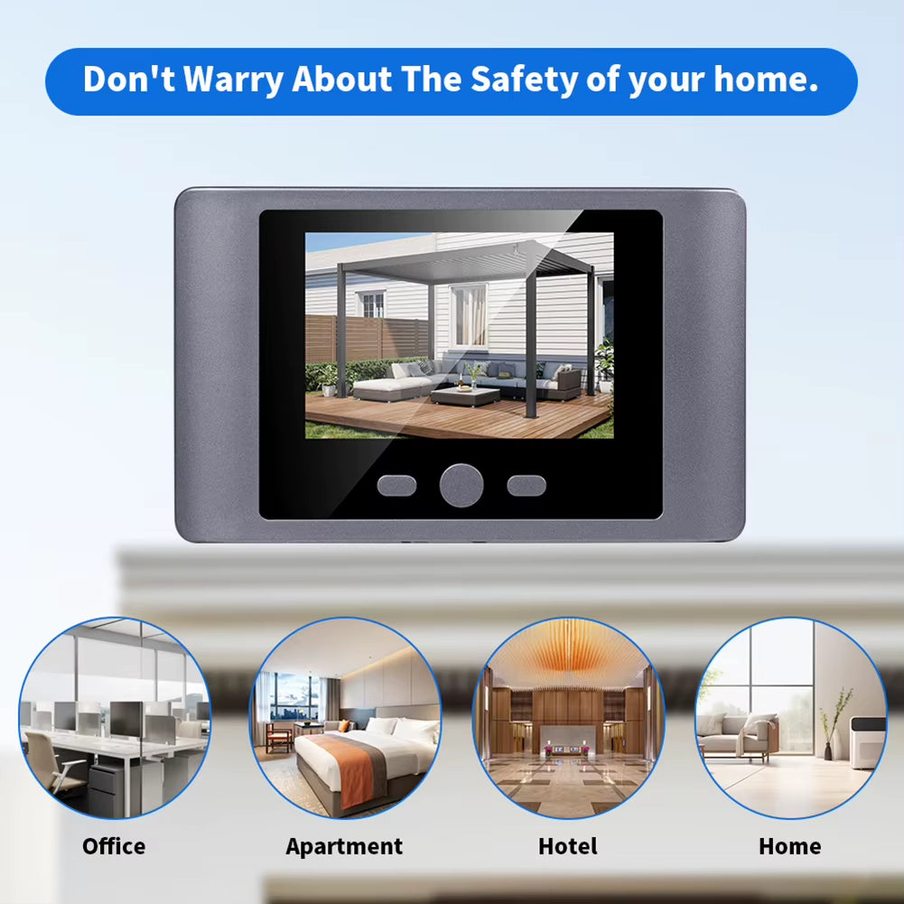 Mini Peephole Smart Wireless Door Viewer Camera PIR Motion Detection Smart Peephole Video Doorbell 2.8 Inch Digital Door Viewer