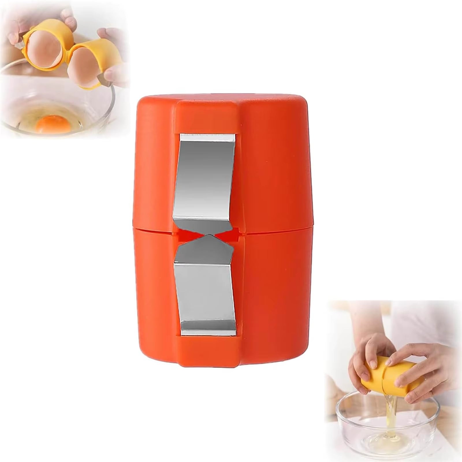 1/2Pcs Egg Shell Cutter Separator Portable Egg Opener Kitchen Gadget Egg Cracker with Egg White Separator for Baking and Cooking