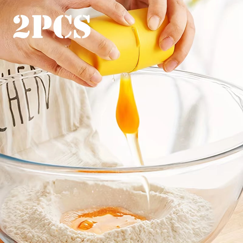 1/2Pcs Egg Shell Cutter Separator Portable Egg Opener Kitchen Gadget Egg Cracker with Egg White Separator for Baking and Cooking