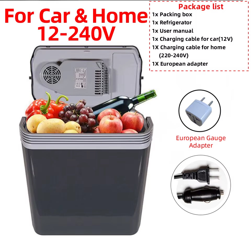 Yannice CAR Refrigerator Mini Portable Fridge 25L High-Capacity 12V 220 Vrefrigerator Machine Car Use Household Use Camping Use