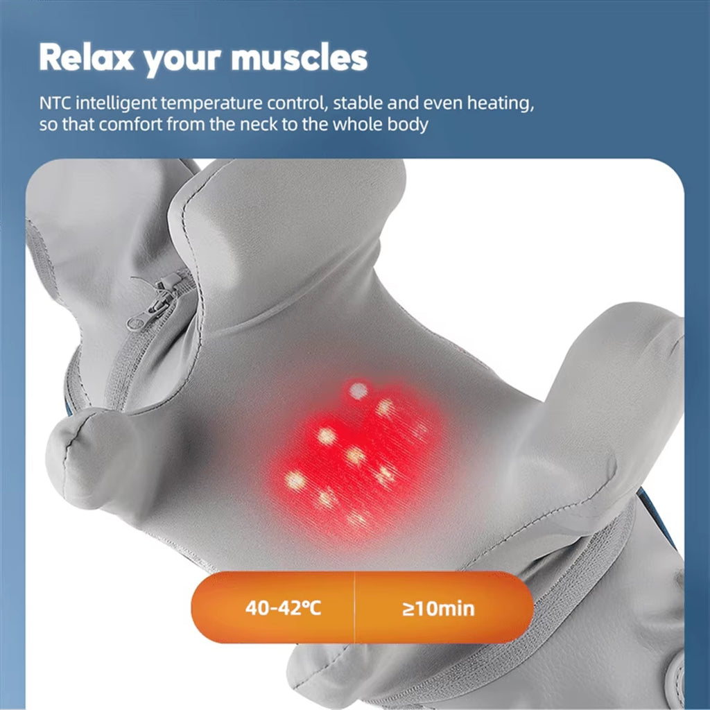 Electric Neck Massager, 3D Deep Tissue Kneading Massage Pillow for Neck, Shoulder, Waist, Legs, Ideal for Home, Office