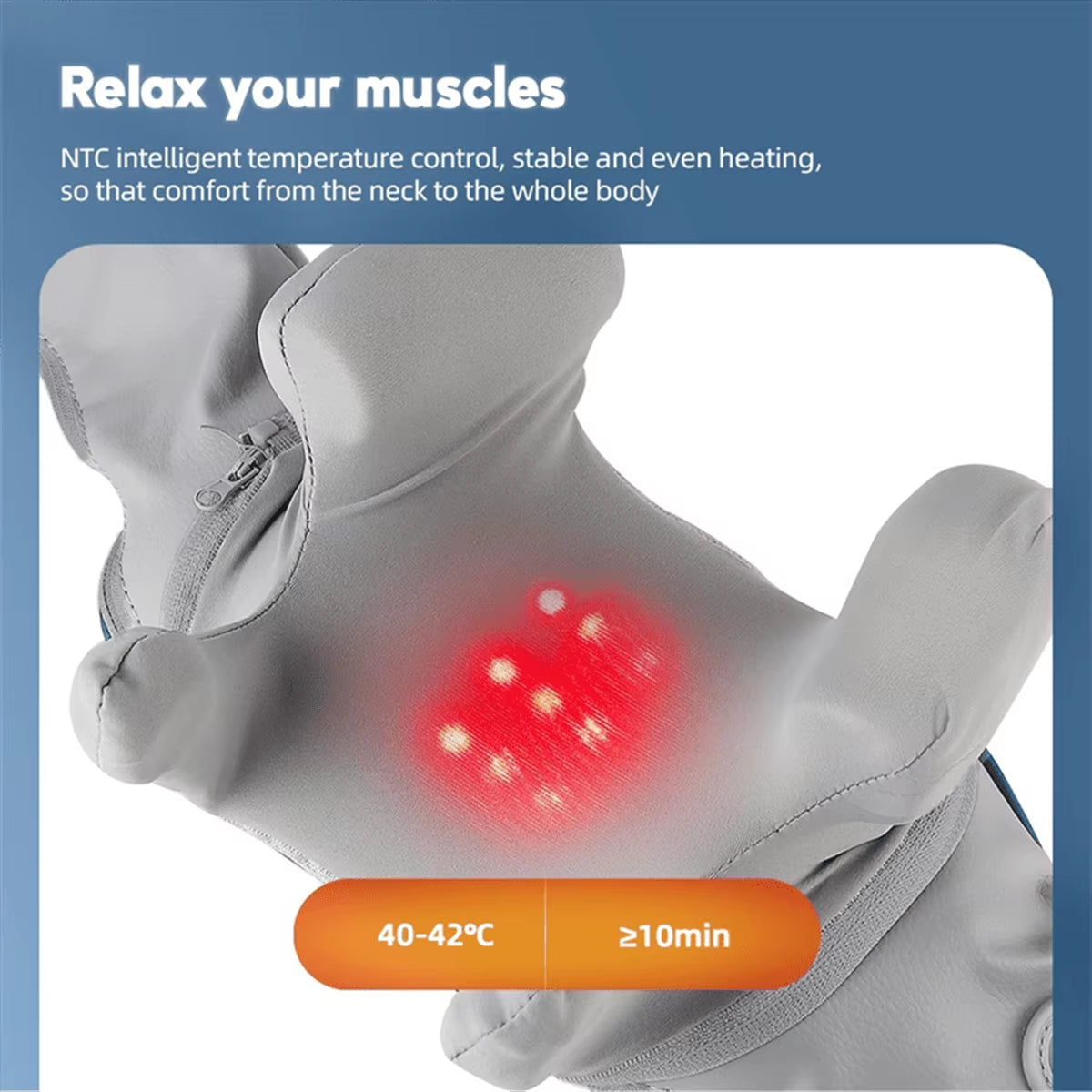 Electric Neck Massager, 3D Deep Tissue Kneading Massage Pillow for Neck, Shoulder, Waist, Legs, Ideal for Home, Office