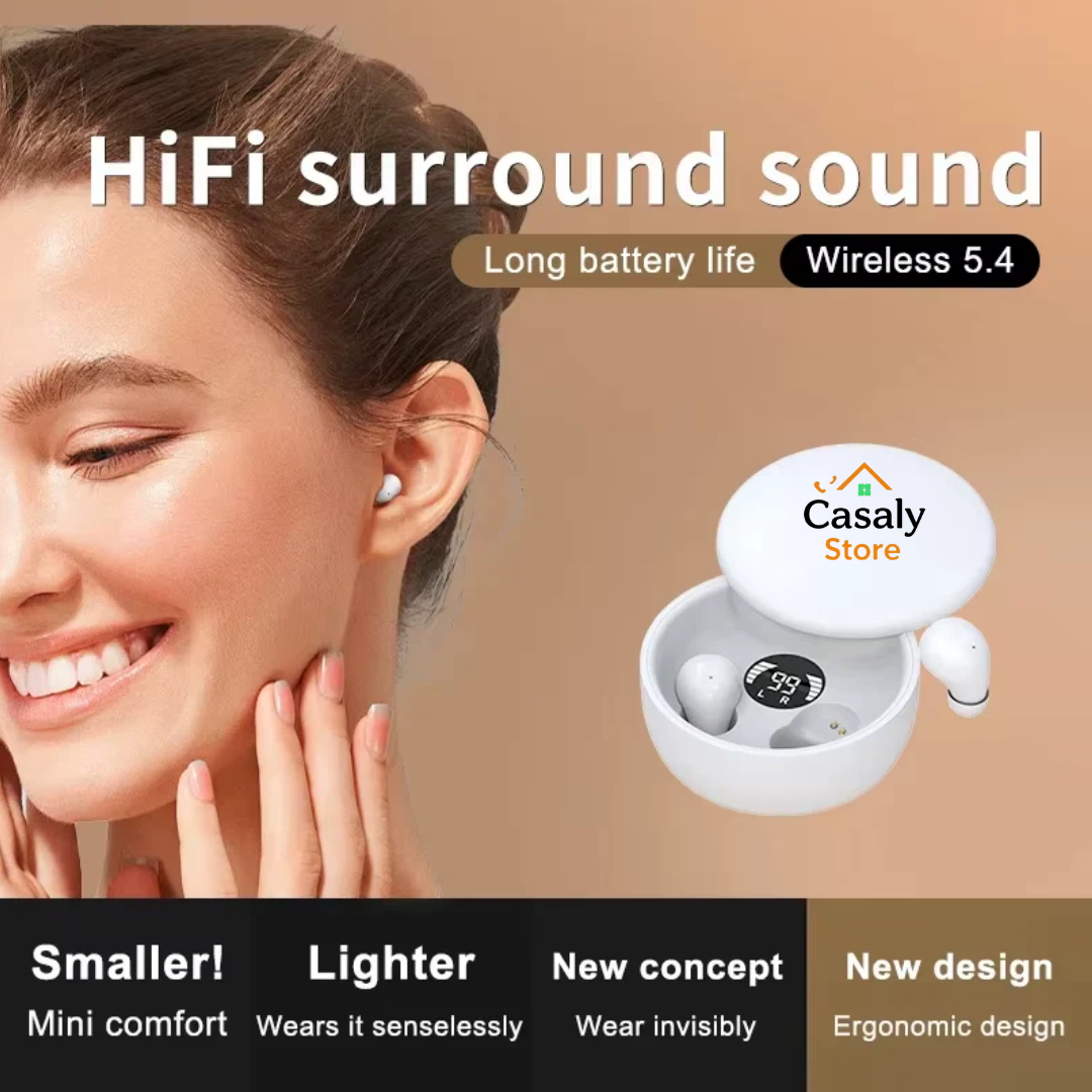 SK26 Bluetooth 5.4 Wireless Earphones Small Earbuds Sleeping Sport Invisible Headphones Bass Sound Quality Headset Sliding Cover