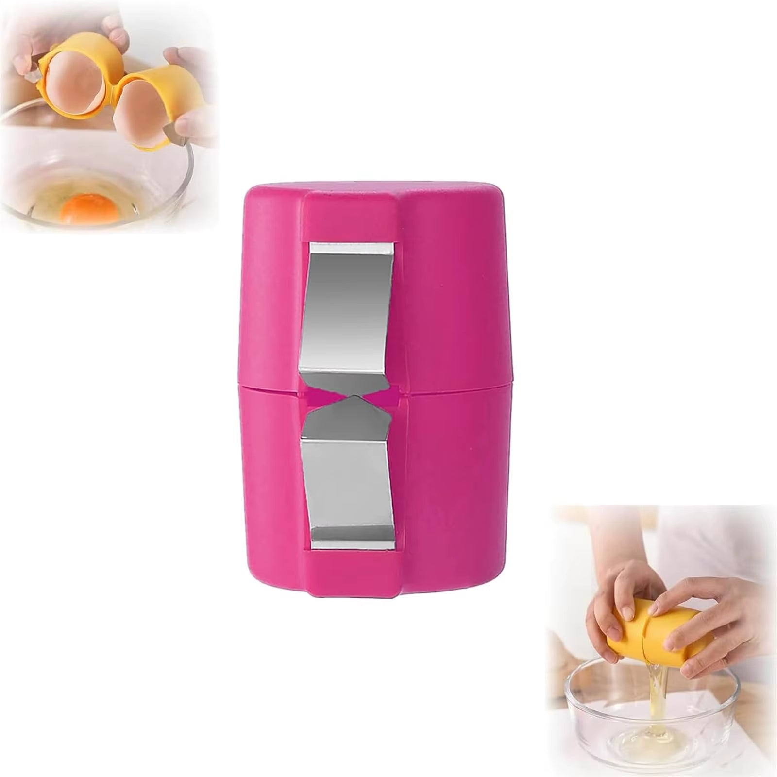 1/2Pcs Egg Shell Cutter Separator Portable Egg Opener Kitchen Gadget Egg Cracker with Egg White Separator for Baking and Cooking