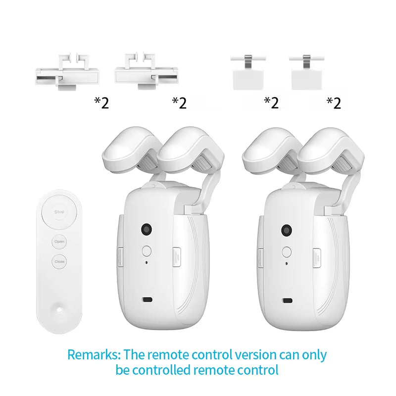 Smart Electric Curtain Robot Remote Control for Roman I Type U Type Curtains Track Work，Abs Material, Easy Installation