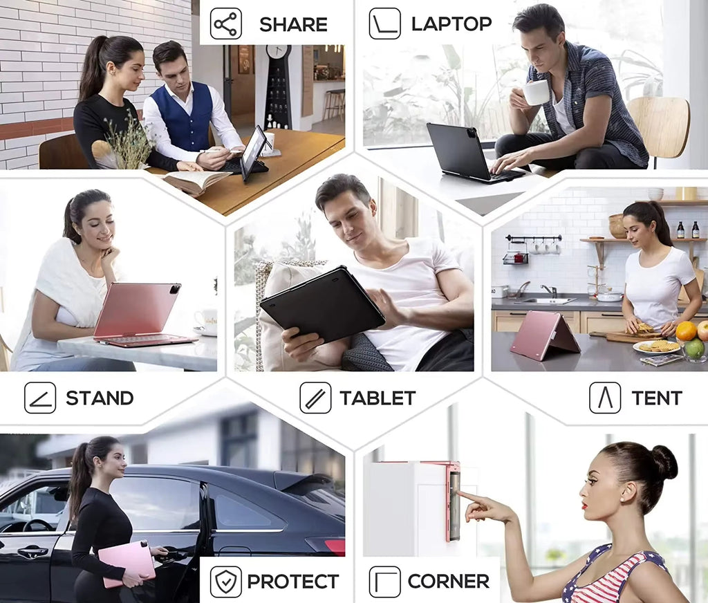 Magic Keyboard Style: 360° Rotating Backlit Keyboard Cover for iPad Pro M2 & iPad Air