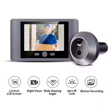 Mini Peephole Smart Wireless Door Viewer Camera PIR Motion Detection Smart Peephole Video Doorbell 2.8 Inch Digital Door Viewer