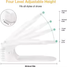 12Pcs Adjustable Shoe Organizer Shoe Support Rack, Space Saving Shoe-Shelf