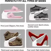 12Pcs Adjustable Shoe Organizer Shoe Support Rack, Space Saving Shoe-Shelf