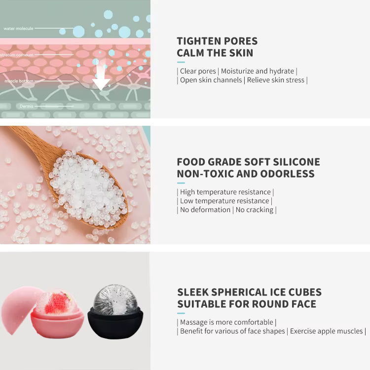 Silicone Ice Roller for Face & Eye: Facial Beauty Ice Cube Mold
