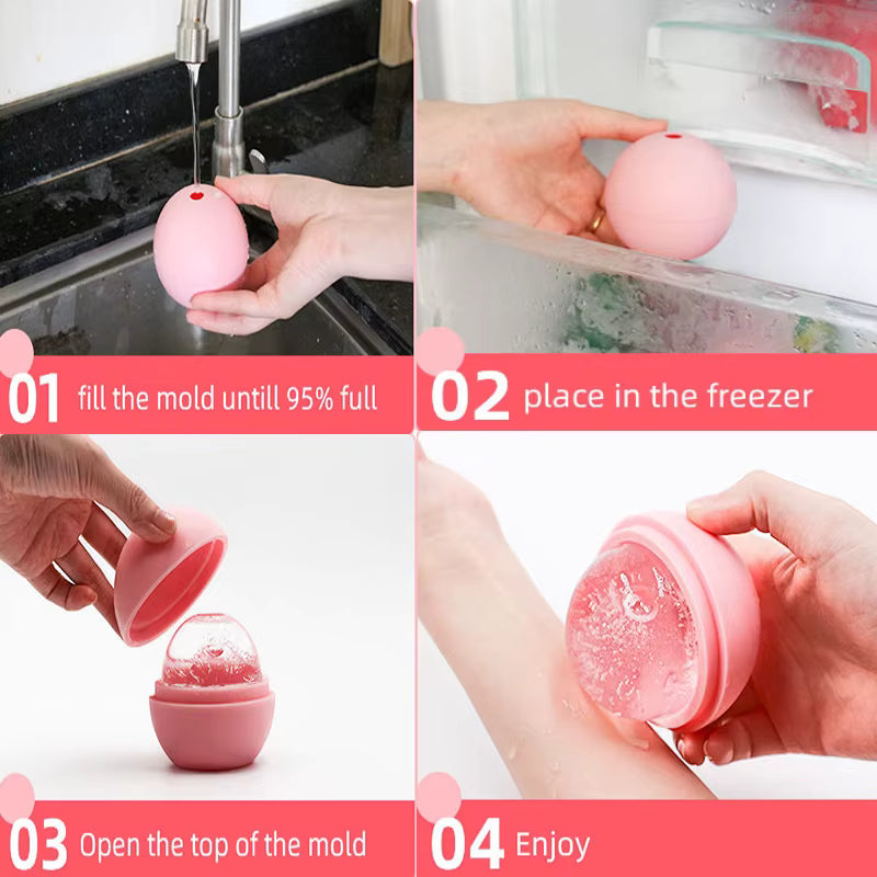 Silicone Ice Roller for Face & Eye: Facial Beauty Ice Cube Mold