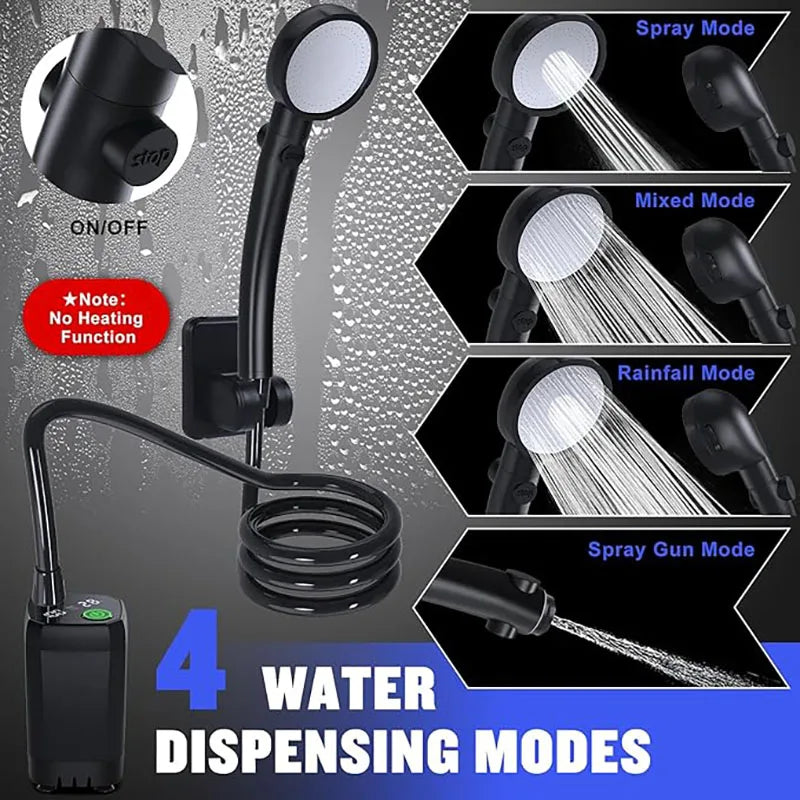 Portable Shower for Camping 6000Mah Rechargeable Camping Shower