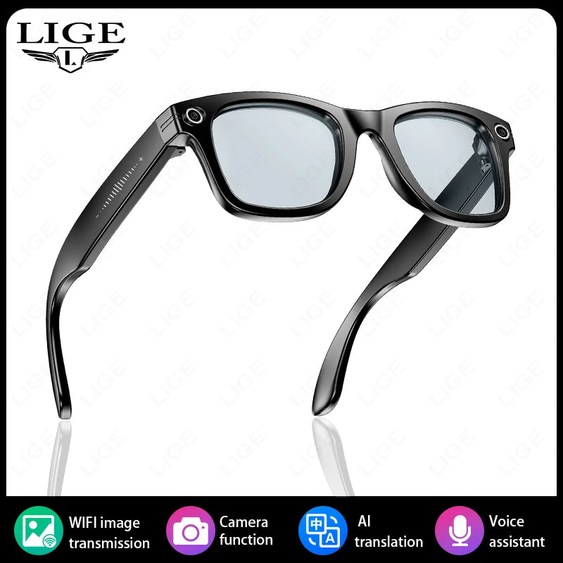 AI Smart Glasses with 800W HD Video Sport Sunglasses Bluetooth Call Voice Assistant Music Player Smart Glasse for Men Women