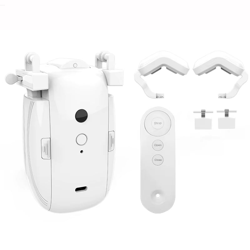 Smart Electric Curtain Robot Remote Control for Roman I Type U Type Curtains Track Work，Abs Material, Easy Installation