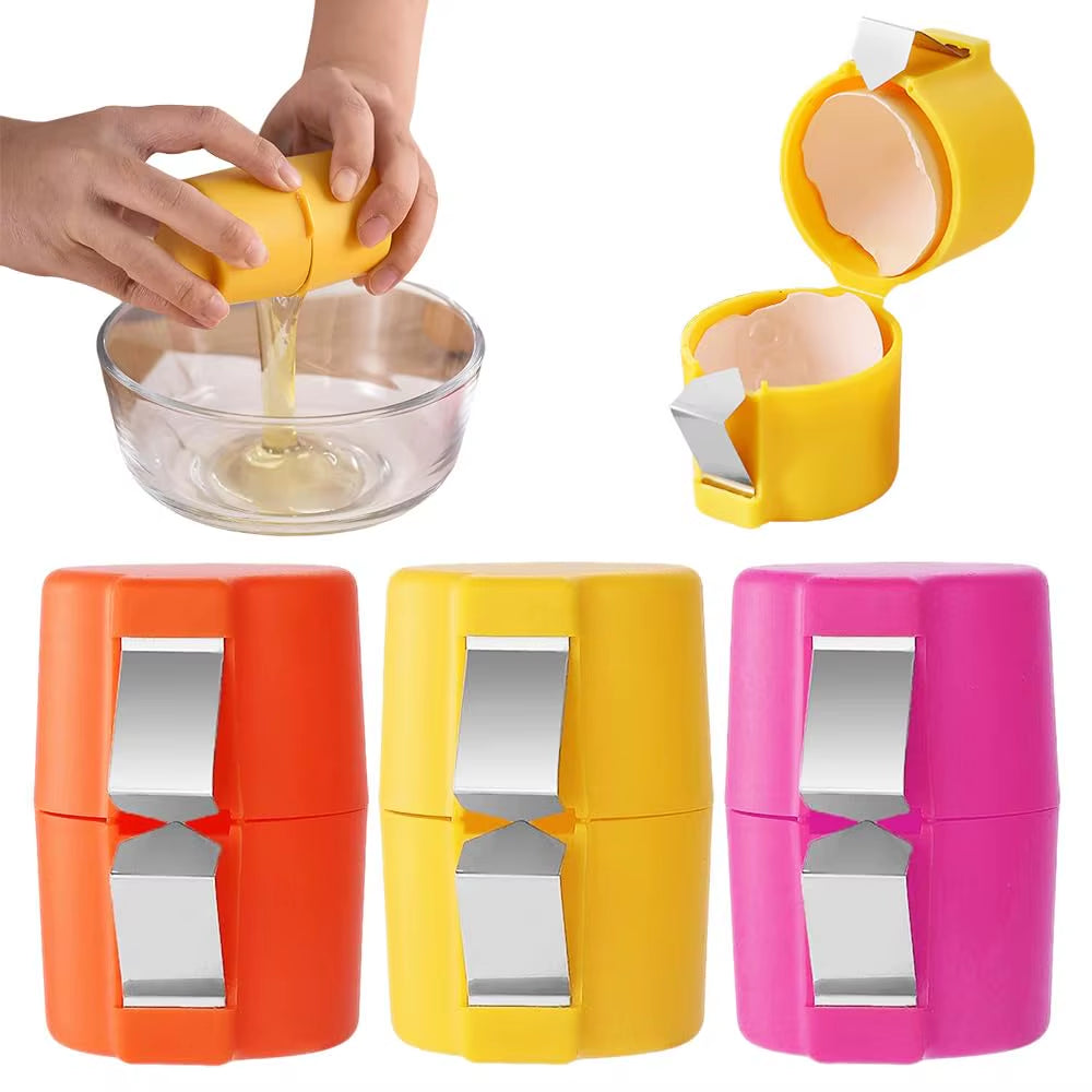 1/2Pcs Egg Shell Cutter Separator Portable Egg Opener Kitchen Gadget Egg Cracker with Egg White Separator for Baking and Cooking