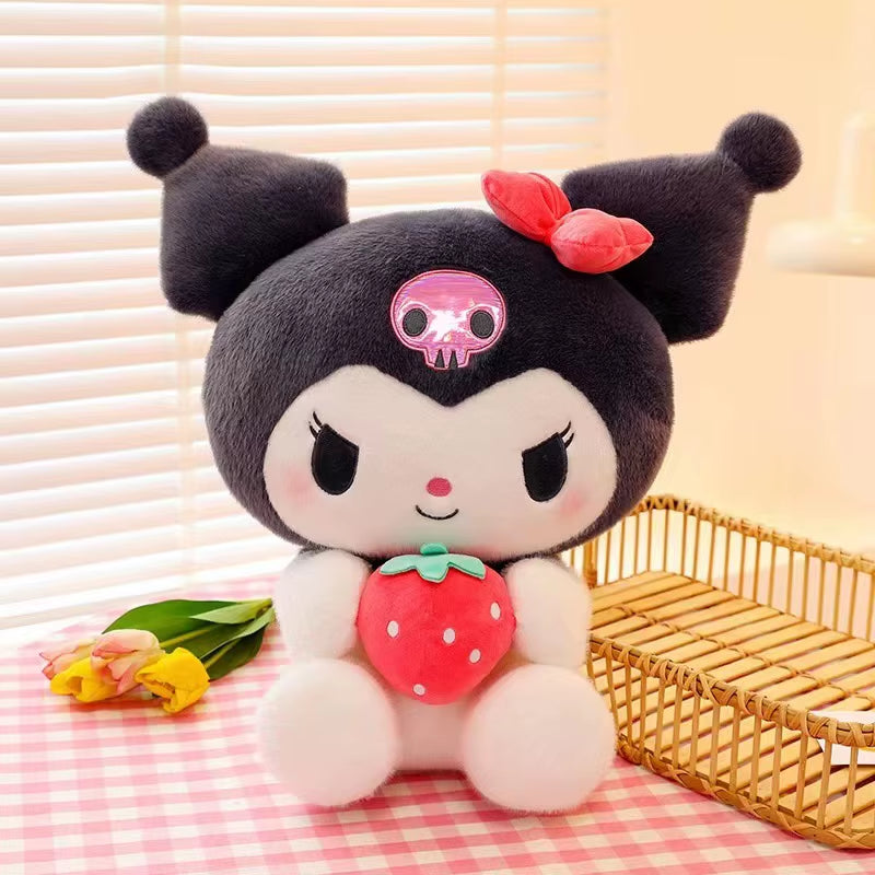 22/35Cm Sanrio Strawberry Kuromi Pillow Plush Toy Girls Soft Stuffed Animal Toys Strawberry Melody Doll Gift