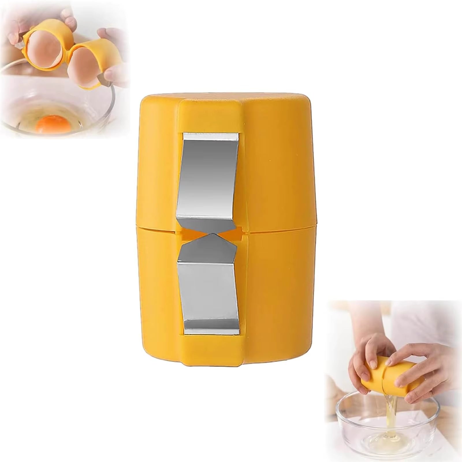 1/2Pcs Egg Shell Cutter Separator Portable Egg Opener Kitchen Gadget Egg Cracker with Egg White Separator for Baking and Cooking
