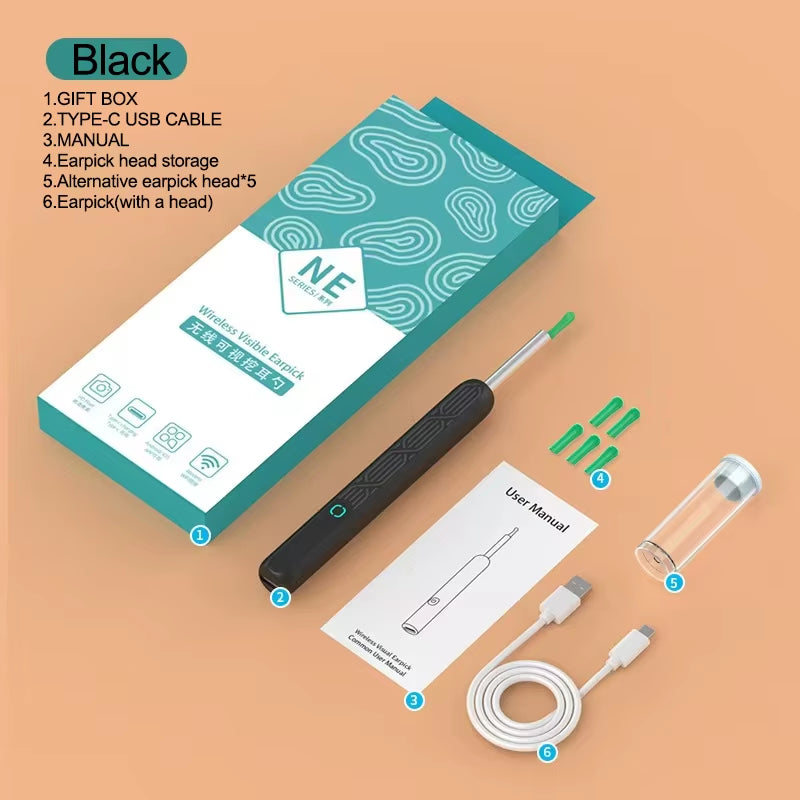 2026 Visual Ear Wax Cleaner with Camera Safe Earwax Removal Endoscope with Camera Luminous Otoscope Ear Cleaning Tools Ear Care